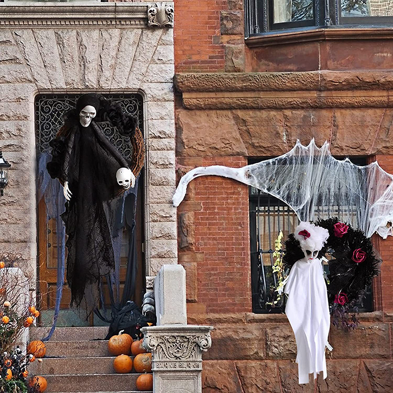 Decorazione feste Teschio di Halloween Fantasma Appeso Spaventoso Fantasma Bambola Strega Puntelli Festa di Halloween Ciondolo Porta di casa Decorazioni bar 220915