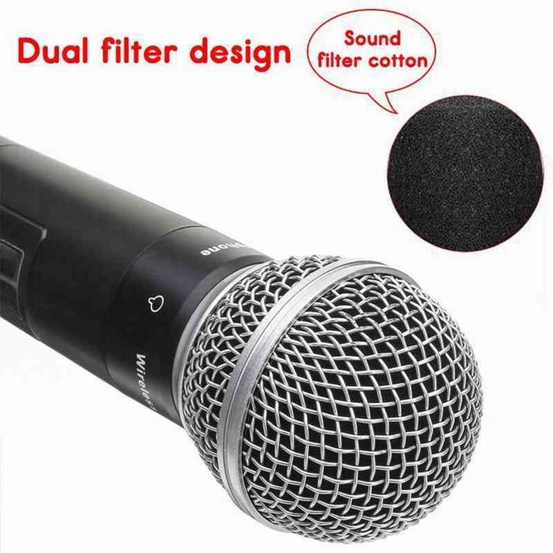 Microphones Professional Wireless Microphone KTV Karaoke Two-channel Handheld Adjustable Frequency Microphone Singing Machine Mic For Party T220916