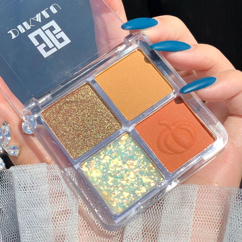 DIKALU Transparent Fourcolor Acrylic Eye shadow Palette Pearlescent Glow in the Dark Nine Square Grid Eyeshadow6634774