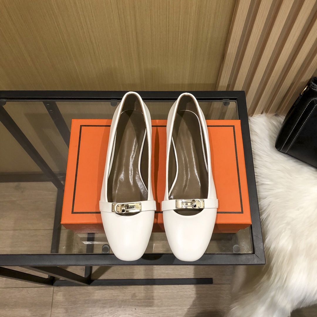 2022 Nuevos zapatos de ballet Flats casuales plano Toe de cuero b￡sico Tweed Tweed Brazo empalmado de dos colores