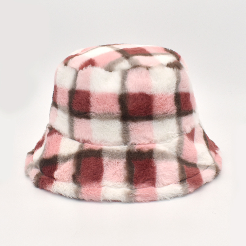 Stingy Brim Chapeaux Automne Hiver Chaud Seau Chapeau Pour Femmes Mode Plaid Pêcheur Chapeau Femme Coréen Doux Velours En Peluche Vacances Panama Chapeau De Soleil 220916