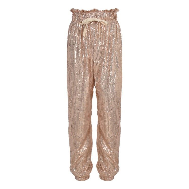 Женские брюки Capris Sequin Pants для женщин Sequined Shining Full Prant Women Mid Mid Ance Club Night Lady Lady Bloys для женской одежды 220916