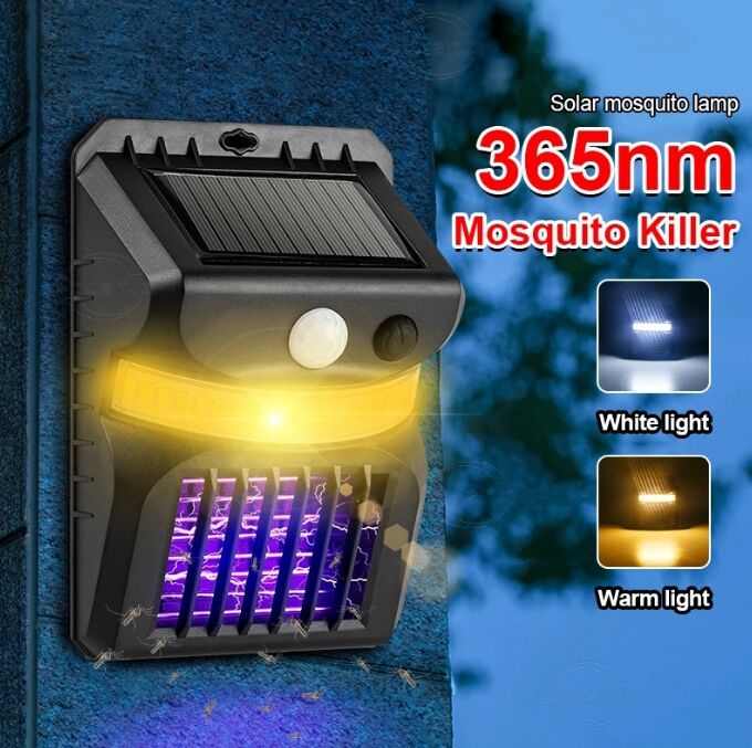 Appliques murales solaires à LED Mosquito Killer Lamp Bug Zapper Light Insect Mosquitos Trap LED