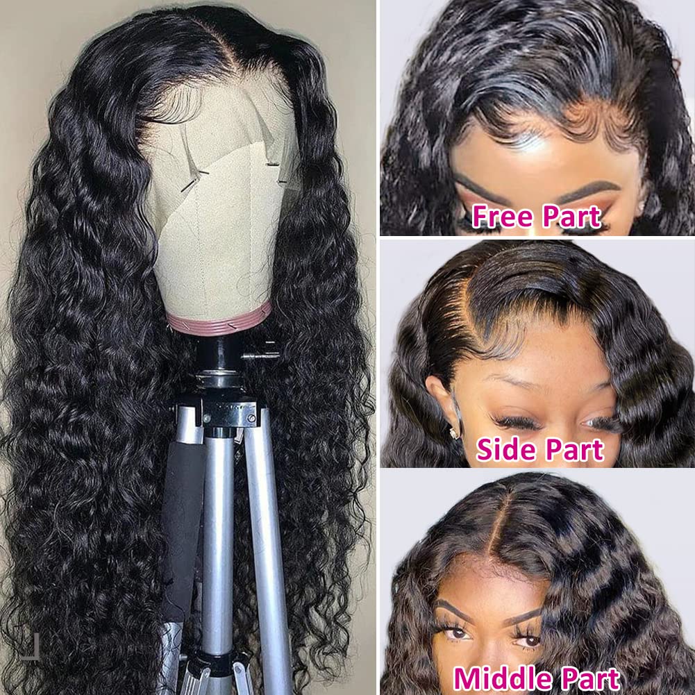 Brasileiro Wave Deep Curly Lace Front Wig 100% Unidade de cabelo humano 16-28 polegadas Peruca de renda cheia para mulheres negras