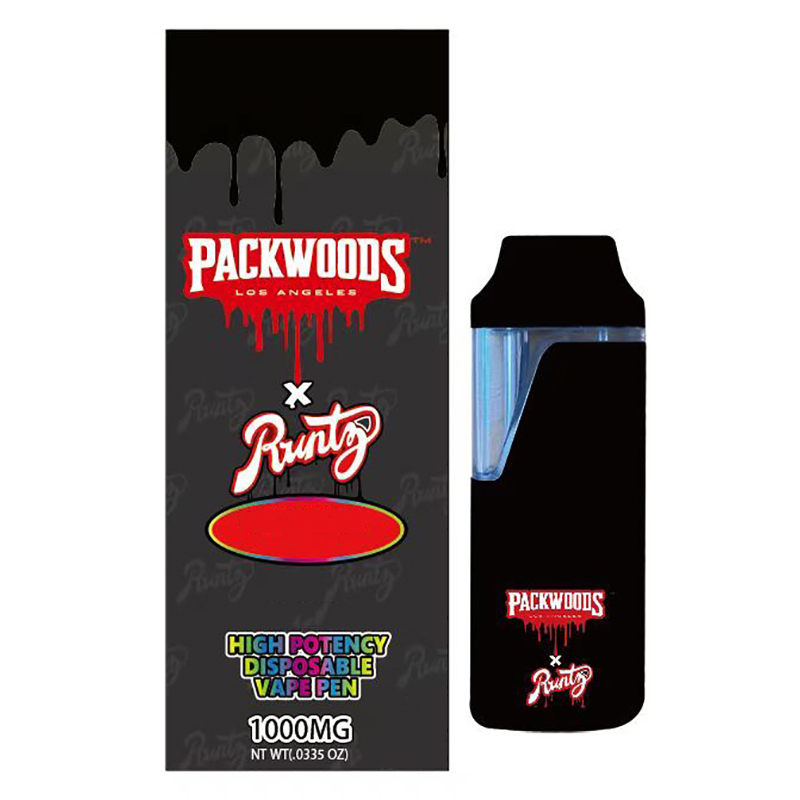 Nya anländer Runtz X Packwoods engångsvapspennor 380mAh E Cigaretter laddningsbart batteri Tom Vape Pen 1ml förångare med förpackning