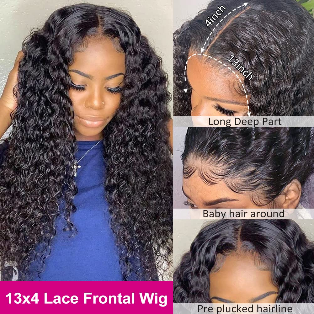 Brasileiro Wave Deep Curly Lace Front Wig 100% Unidade de cabelo humano 16-28 polegadas Peruca de renda cheia para mulheres negras