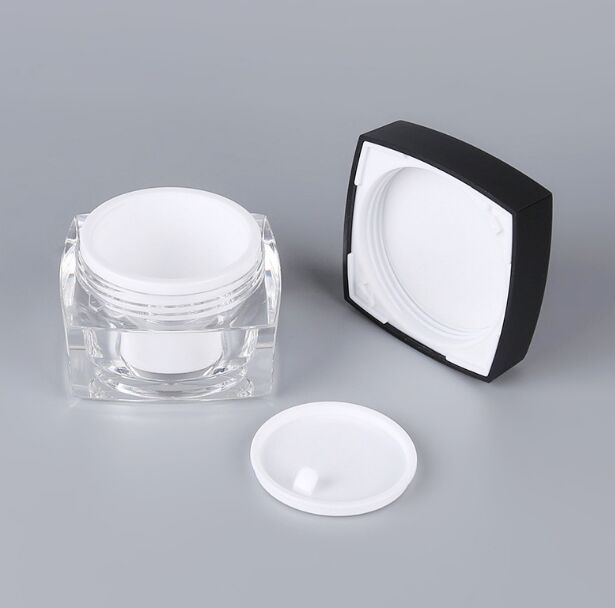 5 10 20 30 50g Square Cream Jar Transparent Wide Mouth Cream Bottle Cosmetic Sub-Bottling Refillable Plastic Pot Travel Supplies