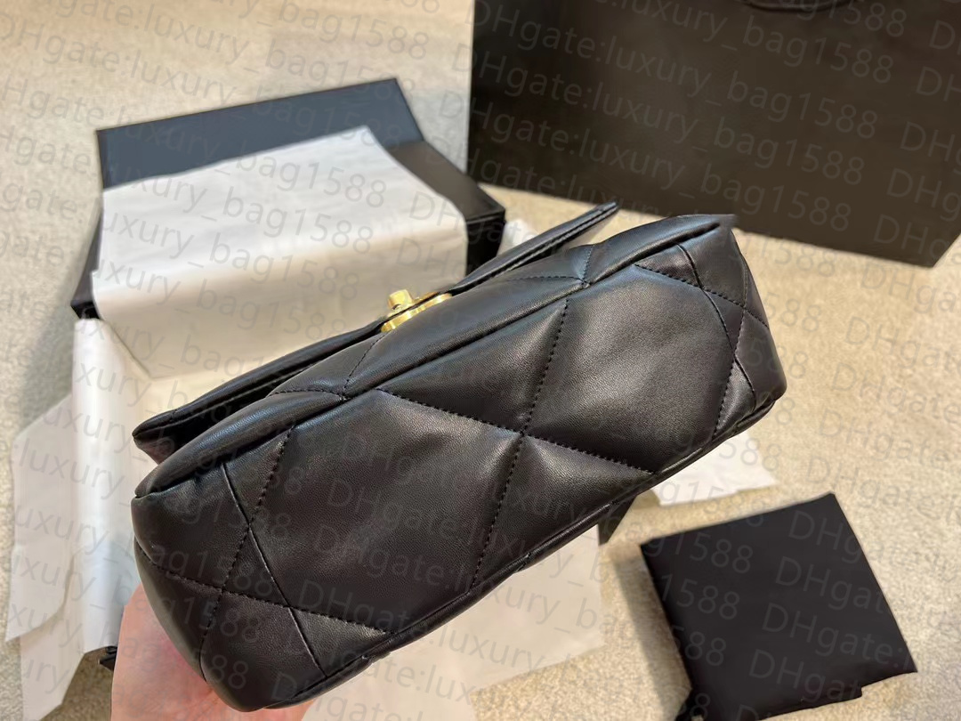 7a kadın çanta 19 tek omuz çantası büyük kapasiteli zincir koyun derisi rhomb vintage tofu çanta logo moda tasarımcısı 2022 kutu ve aksesuarlar kimlik kartı