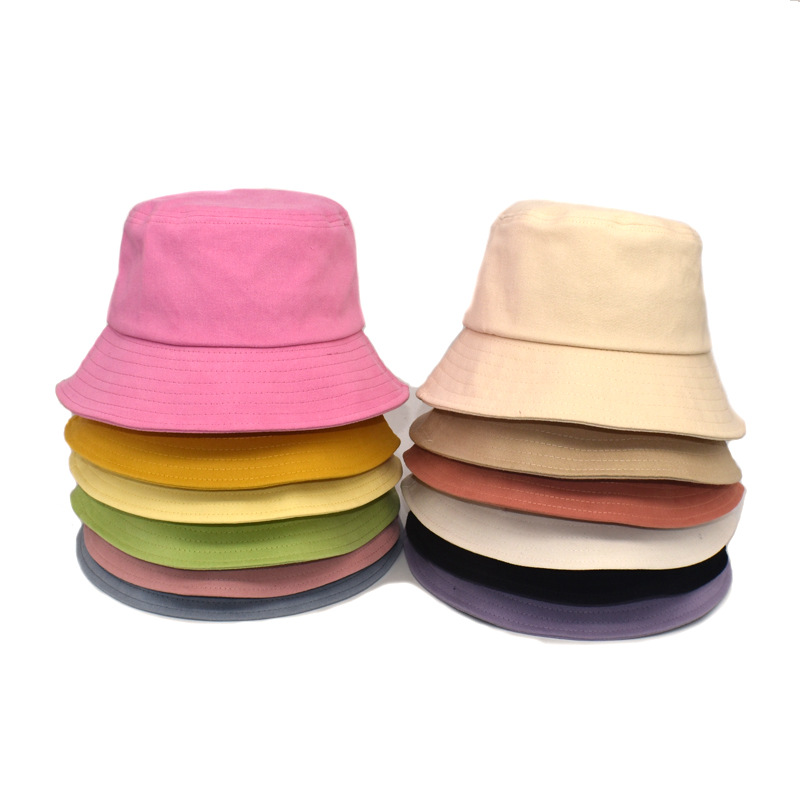 Solid Bucket Hat For Women Men Cotton Shade Hats Women's Beach Cap Men's Basin Caps Woman Man Outdoor Holiday Travel Sunhat