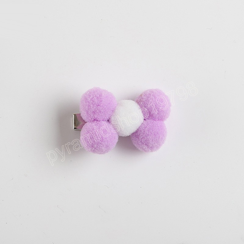 Accessoires de cheveux pour filles, pompon boule douce, pince à cheveux pour enfants, épingles à cheveux, Barrettes couleur bonbon, couvre-chef mignon