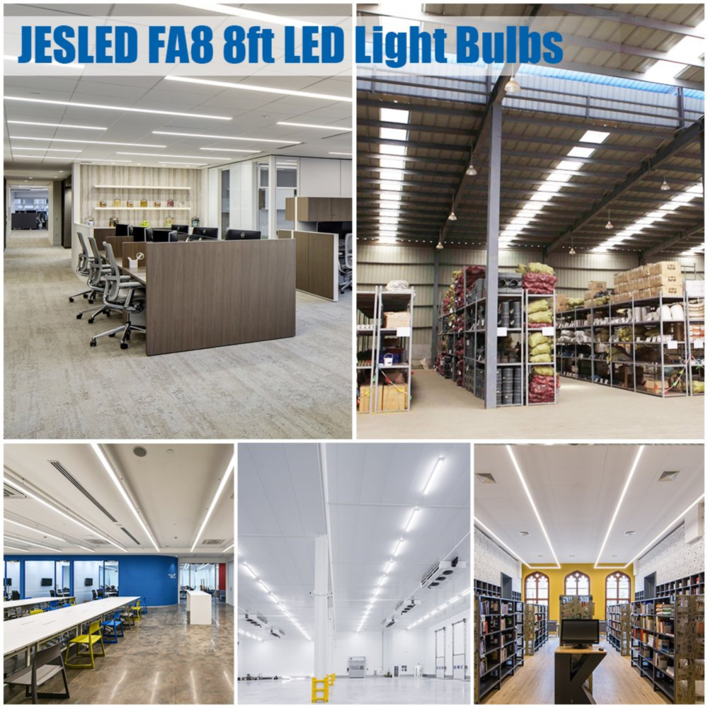 US Stock 8 pieds LED Bulbes ampoules à broche unique FA8 Base D Forme 120W 6000K
