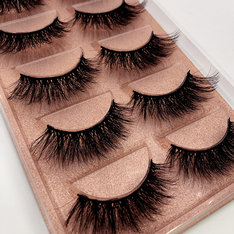 Crisscross Thick Mink False Eyelashes Naturally Soft & Vivid Handmade Reusable Multilayer 3D Fake Lashes Extensions Makeup for Eyes with Lovely Pink Packing