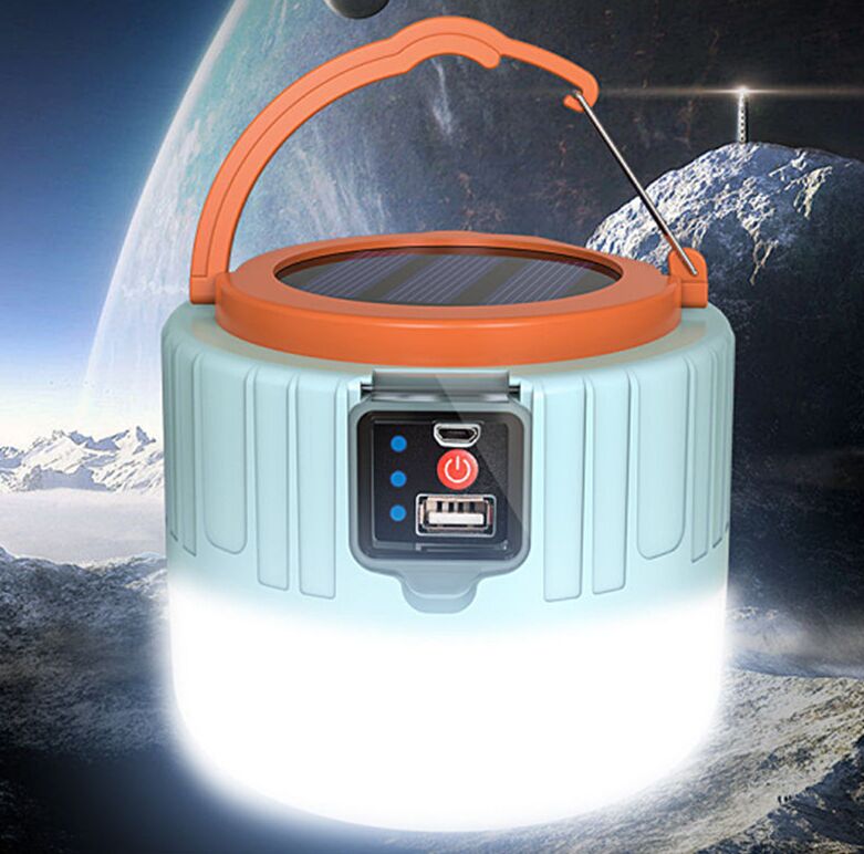 Solar Camping Lantern LED light USB Rechargeable Bulb For Outdoor Tent Lamp Portable Lanterns Emergency Lights For BBQ Hiking