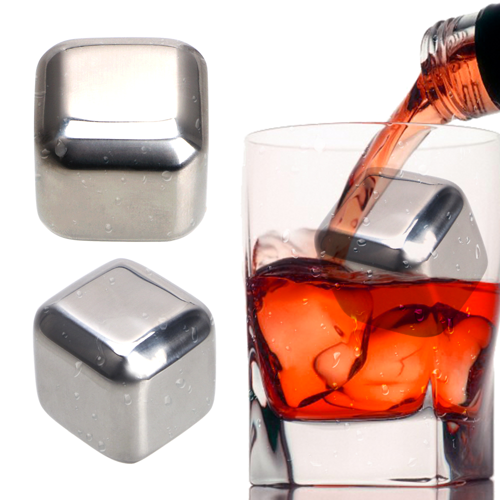 quality Portable Beverage Cooler Wine Beer Quick Frozen Ice Stone Stainless Steel Drink Ice Cube Chilling Rock for Whiskey