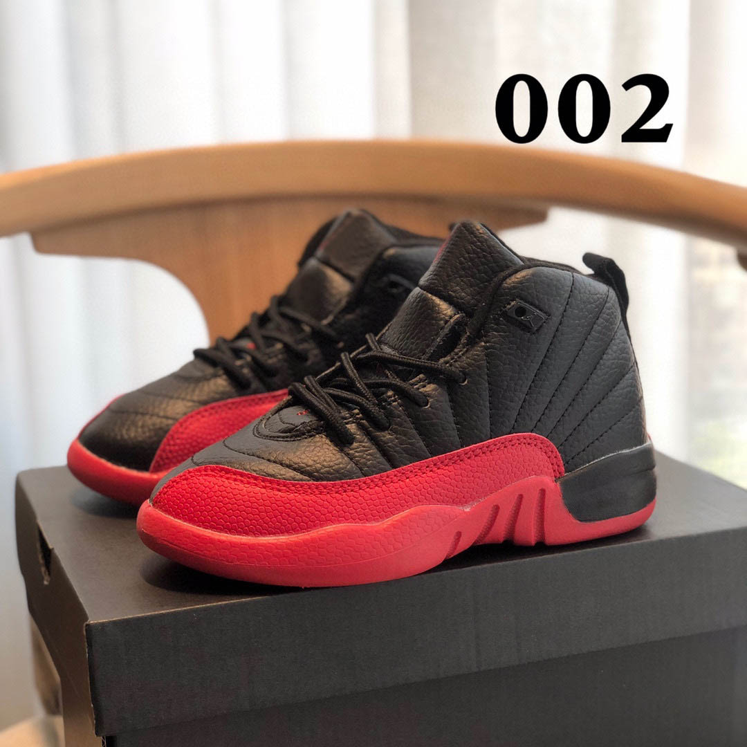 Classic 12 XII Gym Red Basketball boots Children Boy Girl Kid молодежная спортивная обувь баскетбольные кроссовки размер EUR28-35