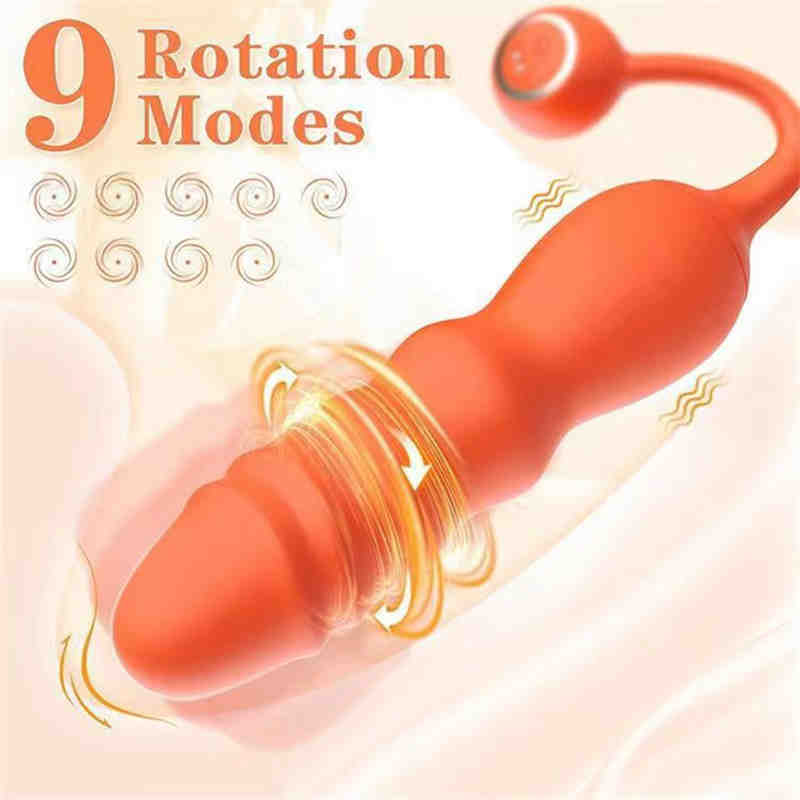 Poussée G Spot Dildo Vibromasseur pour femmes Stimulateur de Clitoris Mise à jour Propulsion Anal Butt Plug Adultes Sex Toys Halloween cadeau