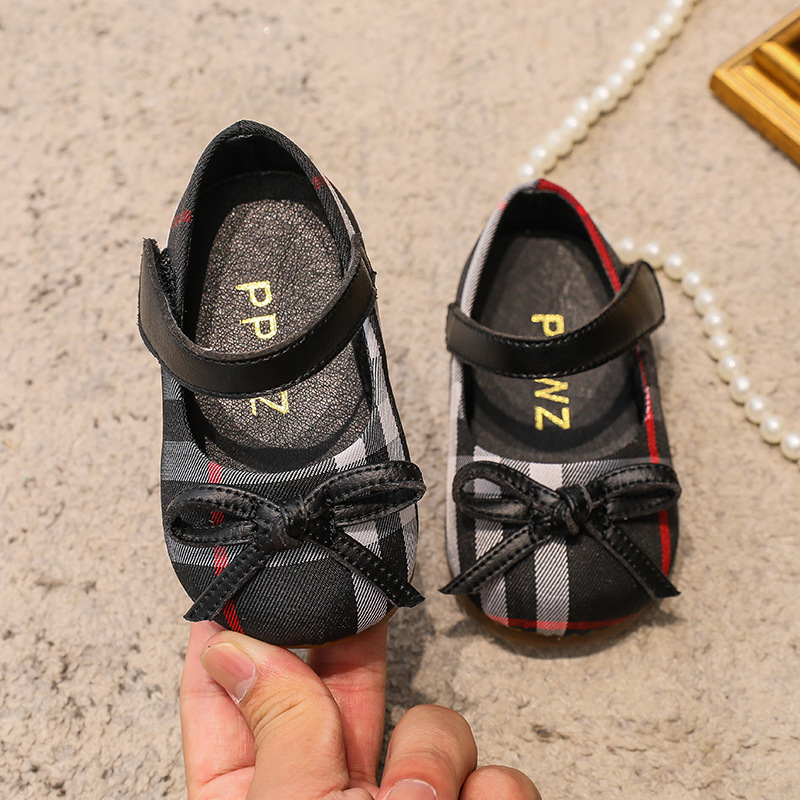 Zapatos de princesa para niñas pequeñas, zapatos informales con lazo para primeros pasos, suela blanda antideslizante para otoño, sandalias con lazo para niños pequeños de 0 a 3 años