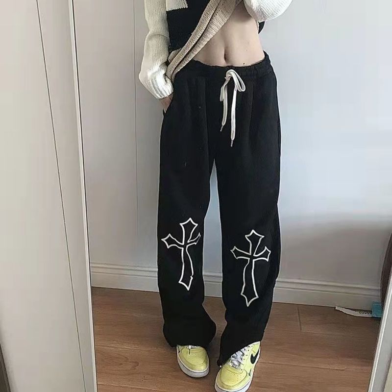 Pantalons pour femmes Capris cargo parachute pantalon femmes Goth Baggy jambe pantalon femmes Harajuku Punk fée Grunge pantalon foncé esthétique Emo traf y2k vêtements 220916