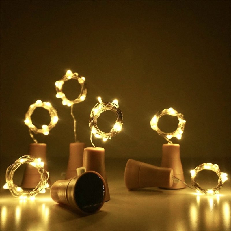 Decorações de Natal 2m 20leds Solar Wine Bottle String Light Copper Wire Lights Fairy Shape Formulh Christmas Lamp for Wedding Party Garden Decor 220916