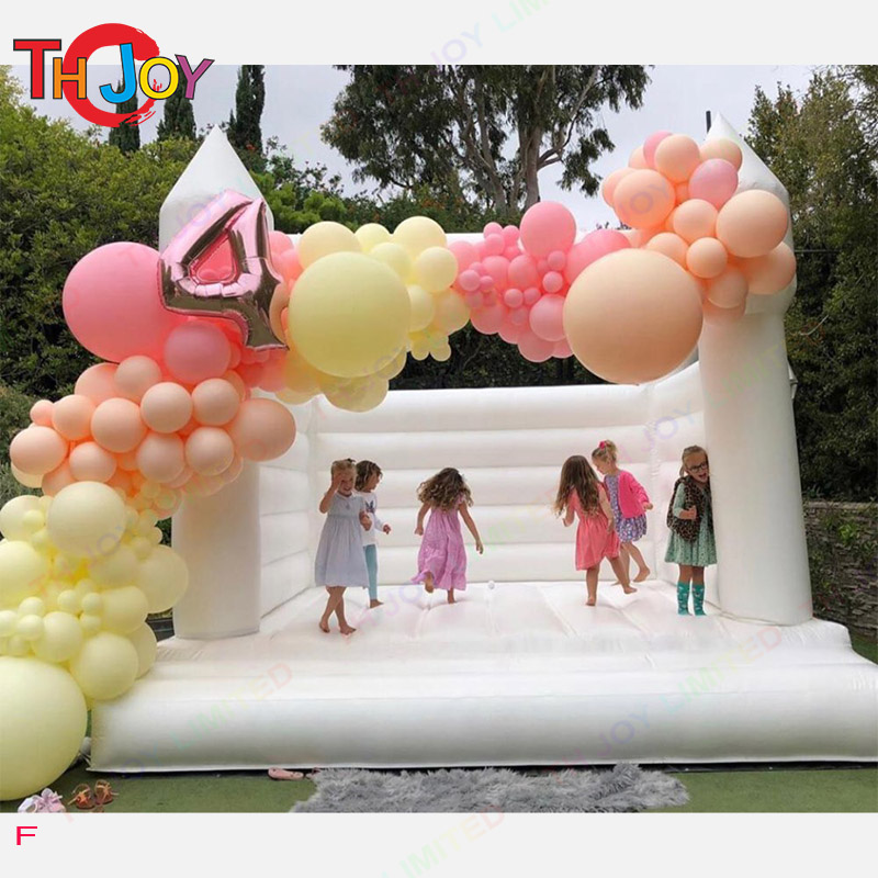 Activités de jeux de plein air 13 pieds Commercial maison de rebond blanche château gonflable de mariage gonflable sautant adultes enfants château videur 247h