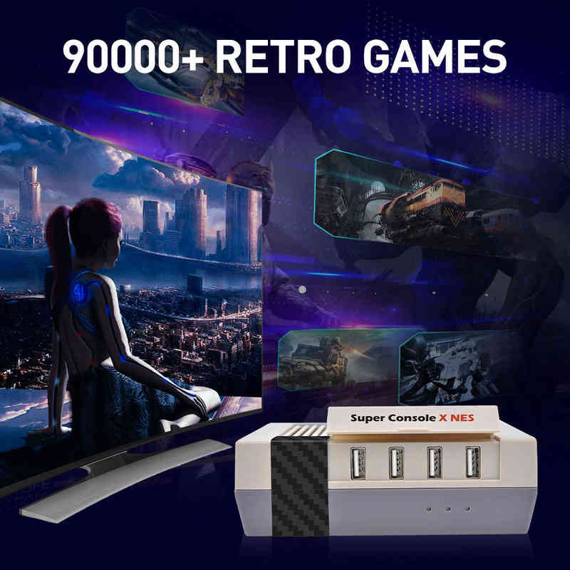 Портативные игровые игроки Портативная игровая консоль Super Console X NES Plug и Play Player Player встроенную 90000 Retro Games Home Arcade Box для PSP/PS1 T220916