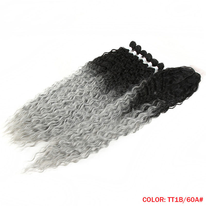 Extensões de trama de cabelo de onda longa Extensões de trama natural e macia