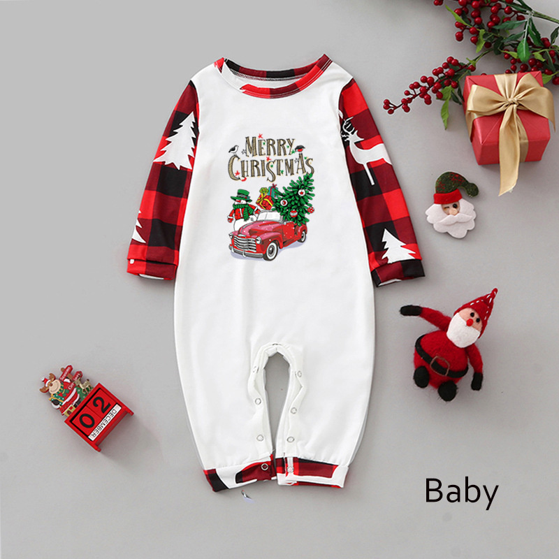 Weihnachten Home Clothing Pyjamas für die Familie, passende Sets, klassisch bedrucktes kariertes Nachtwäsche-Set für Damen/Herren/Kinder/Baby