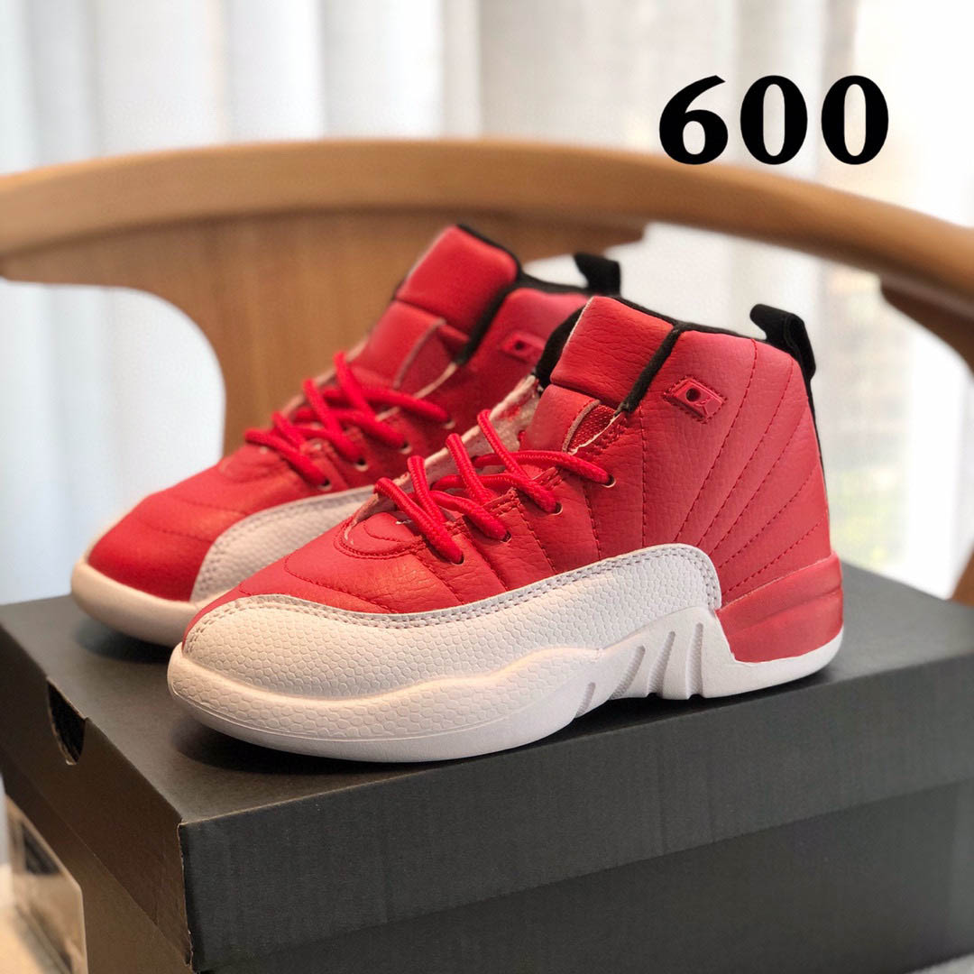 Classic 12 XII Gym Red Basketball boots Children Boy Girl Kid молодежная спортивная обувь баскетбольные кроссовки размер EUR28-35