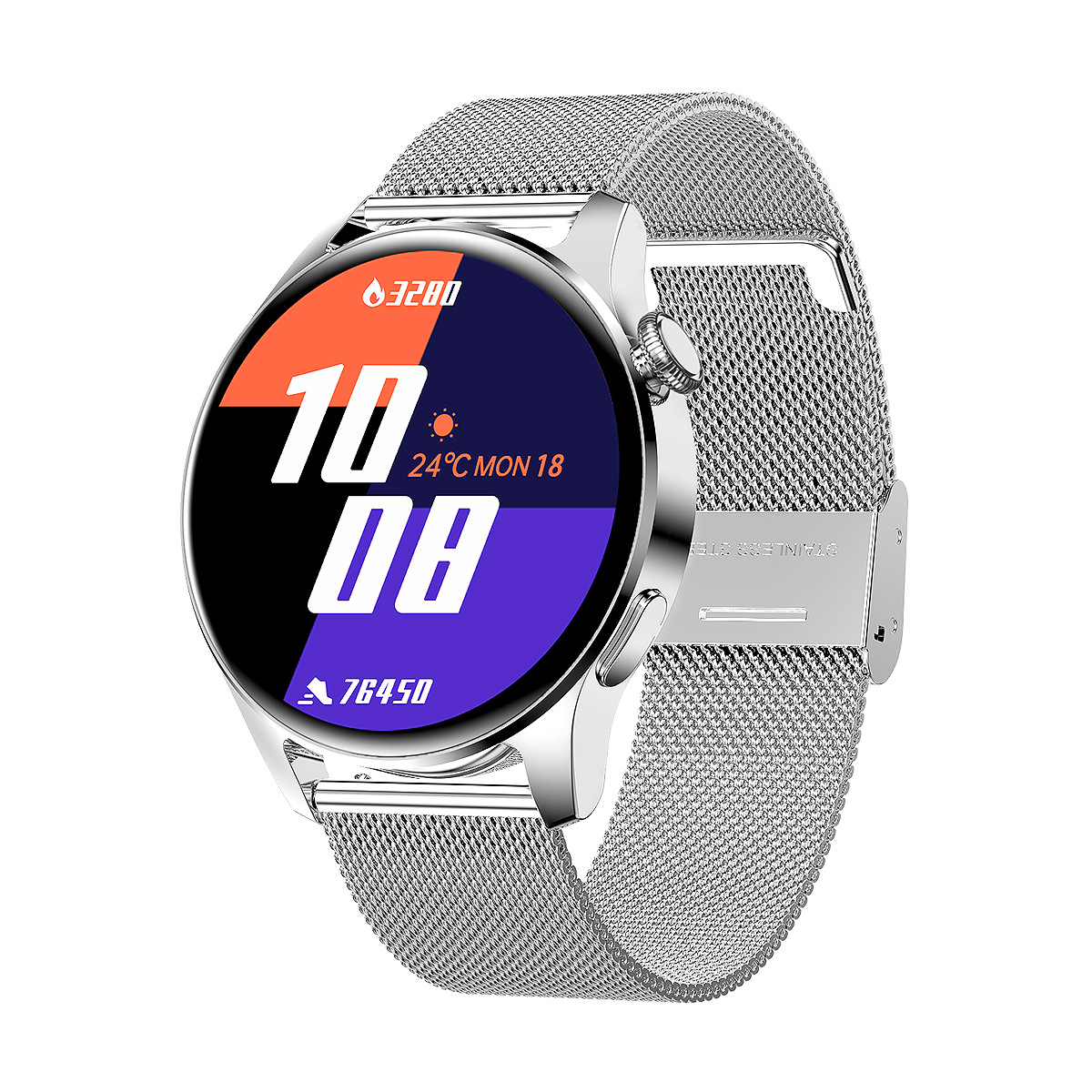 Smart Watch con chiamata a denti blu da uomo Full Touch Sport Fitness Orologi Impermeabile frequenza cardiaca Bracciale in acciaio Smartwatch Android iOS