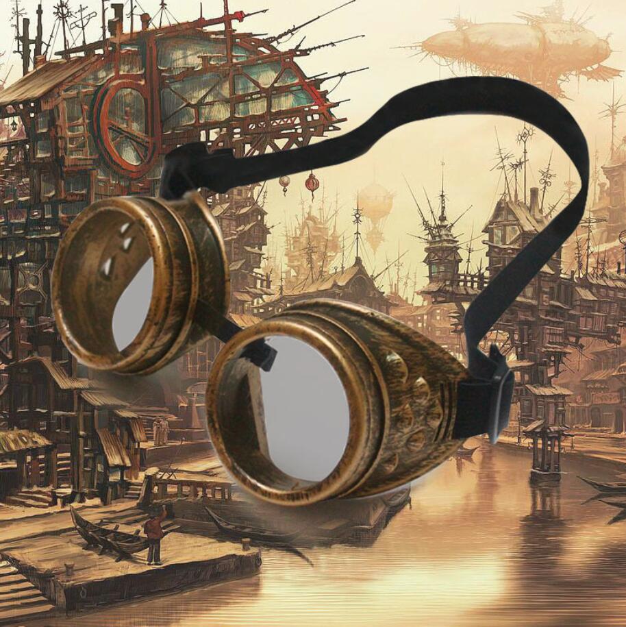 Halloween Party Décoration Lunettes Steampunk Lunettes Vintage Soudage Punk Gothique Lunettes De Soleil Mode Rétro Cyber Lunettes