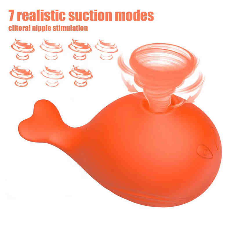 7 Frequency Little Whale Sucking Vibrator Bullets pocket pussies Massager Rechargeable Stimulator Adult Sex Toy for Women Couples Halloween gift