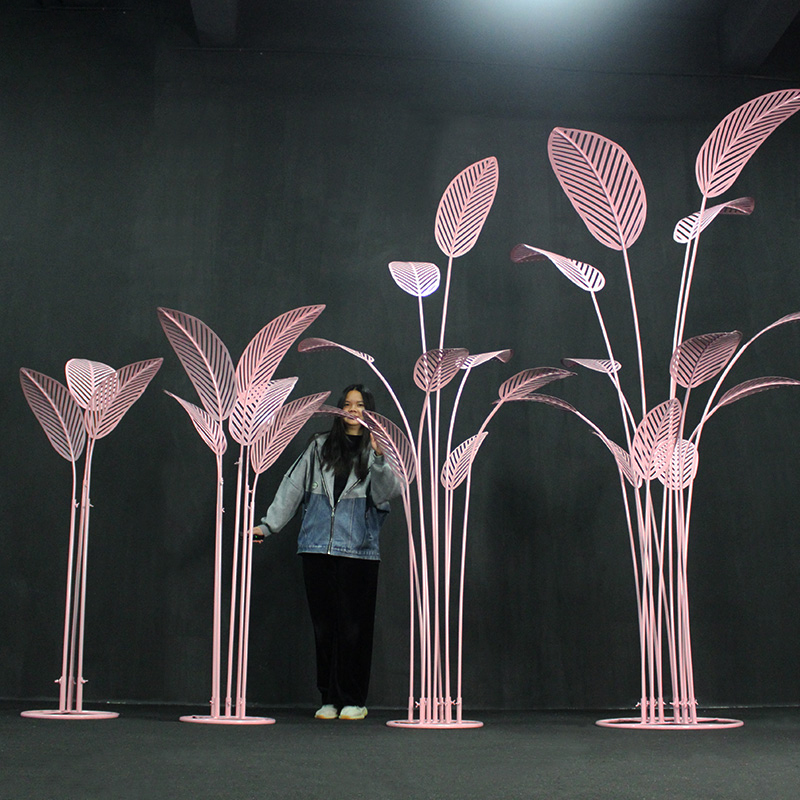 Decoração de casamento de luxo, ferro forjado, folha de bananeira, guia de estrada, festa, palco, site, ornamento, janela, suprimentos273r