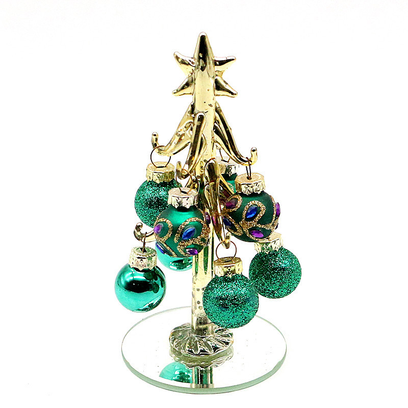 Juldekorationer gyllene glas julgran ornament med europeisk stil h￤ngande dekor tillbeh￶r F￤rgglada 2 cm Xmas Hollow Glass Balls Pendant 220916