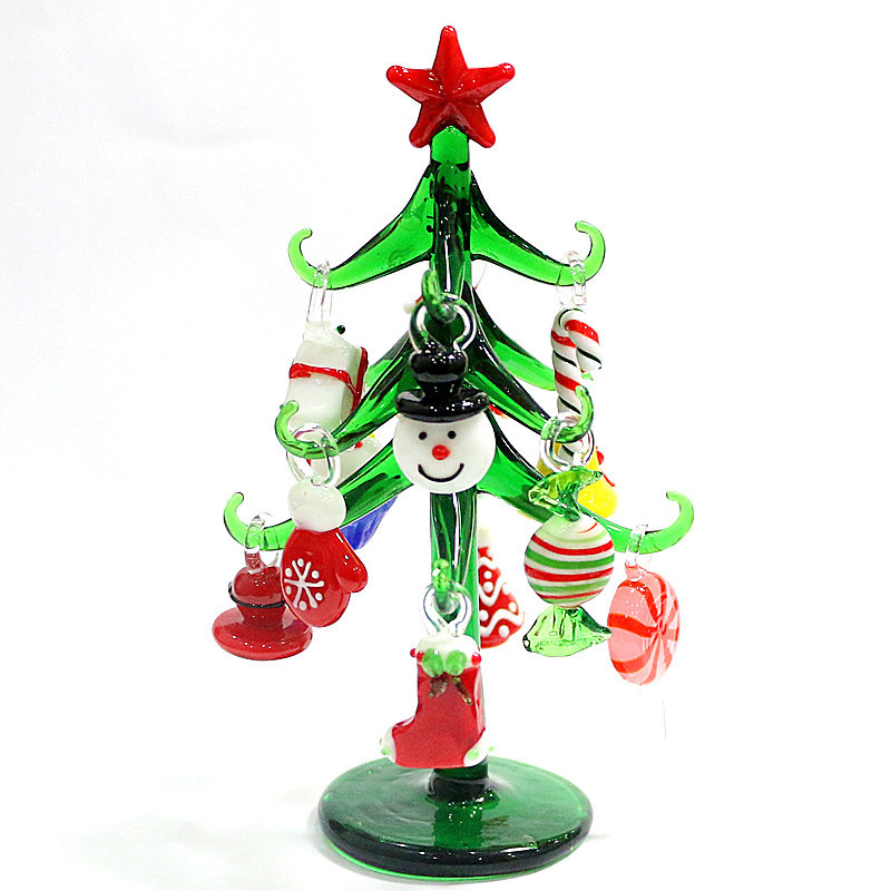 Другое мероприятие вечеринка поставляет Murano Glass Plant Crafts Casturines Dornaments Моделирование декора дома Рождественская елка Небольшая скульптура с 12 подвесными аксессуарами 220916