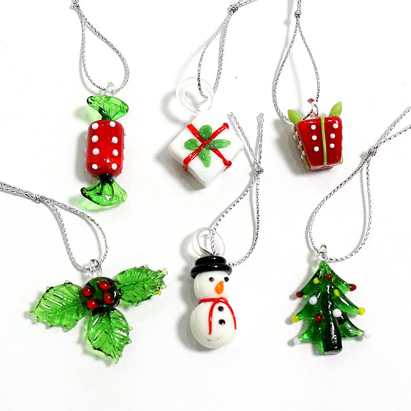 Andra evenemangsfestleveranser mini handgjorda glas julgran konstfigurer ornament f￤rgglada h￶gklassiga s￶ta h￤ngen xmas h￤ngande dekor charm tillbeh￶r 220916
