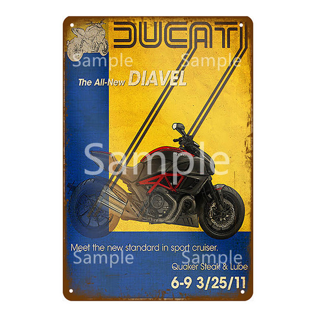 Motor Bisiklet Döngüleri Metal Boyama Motosiklet Servisi Özel Vintage Route 66 Plak Teneke İşaret Duvar Dekoru Bar Pub Adam Mağara El Sanatları Retro Poster Shabby Chic Toptan