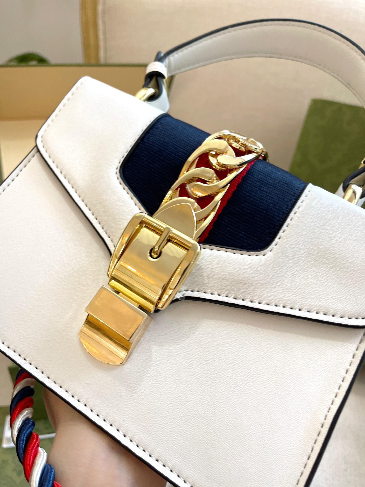 Sylvie Series Navy Bag المستوردة Nappaleather حقائب الموضة Crossbody Satchel Hobo Handbag المصمم الفاخر