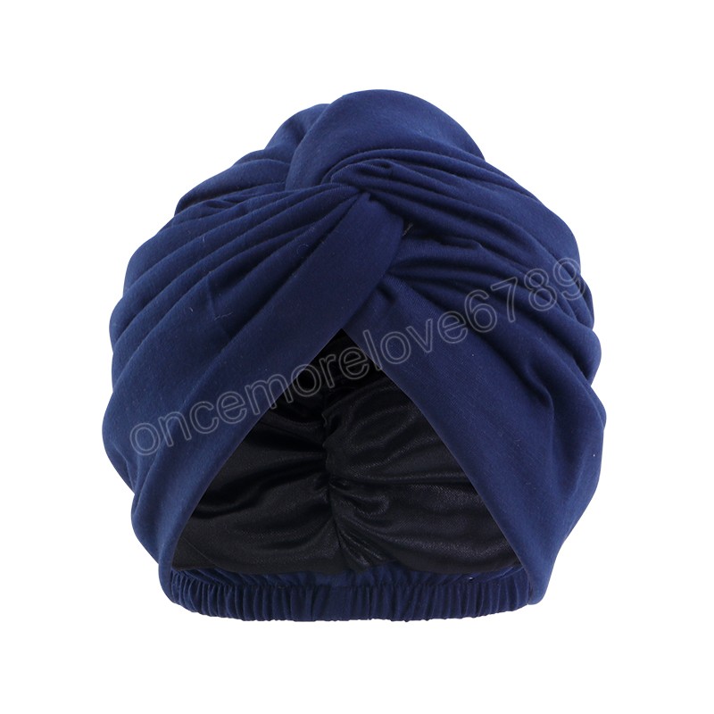 Hijab muçulmano Cap mulheres cruzadas de cetim de cetim linned chapéu de turbante chapéu de cabeceira de cabeceira de lenço de cabeceira Bandanas Bandanas