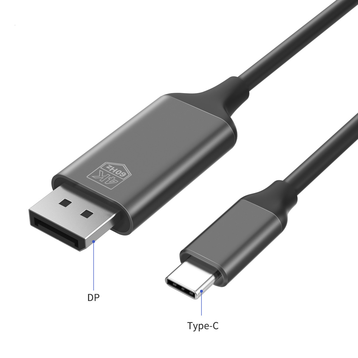 1,8 m kabel typ-C-hane till DP 4K 60Hz HDTV TV Digital AV-adapter för Android Sam Mobiltelefon och anteckningsbok