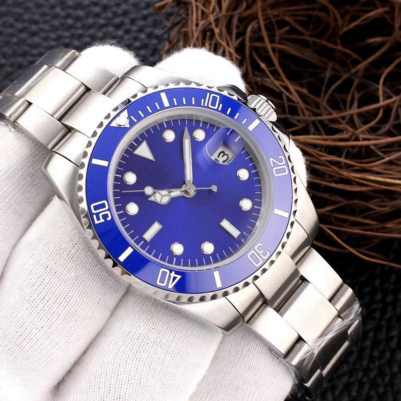 Klassiskt märke U1 Mens Watch Mechanical Submarine Watches Fashion 2813 40mm Mellan guld rostfritt stål Rem Sapphire Mirror Wate206T