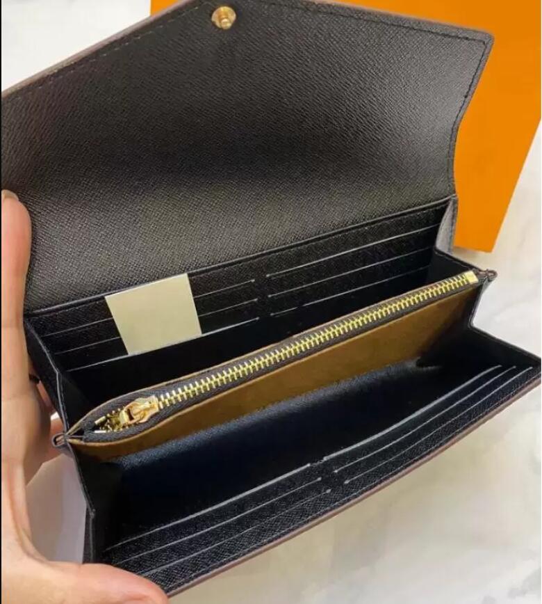 5A Quality Genuine Leather With box dust bag Holder Carry Around Women Pocket Single Zipper Holders Money Cards Coins Men Leather Purse Evening Bags