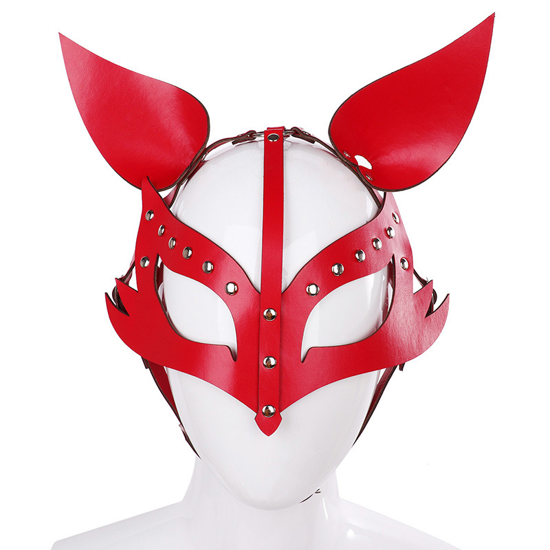 PU CAT FOX Rabbit Mask Cosplay Theme Costume Half Face Women Girl Halloween Party Props