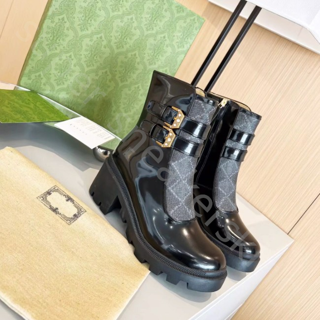 2022 Women Designer Boots Martin Boot Fashion high heels Coarse Non-Slip Winter Shoes Size 35-42