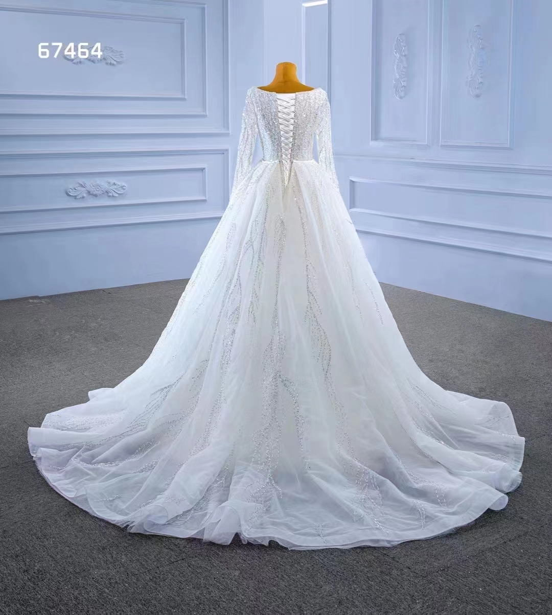 Nouvelles robes de sirène de mariage robe de paillettes blanches avec train détachable brillant Bling SM67464