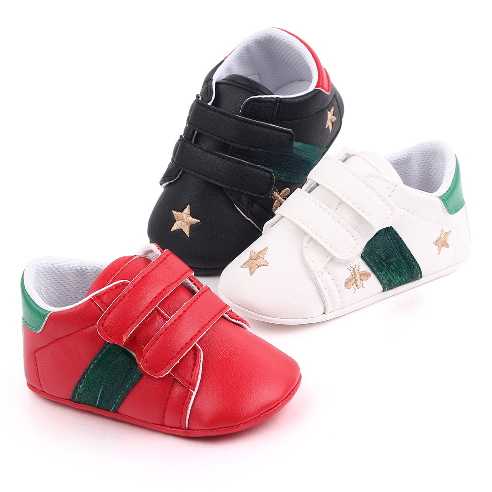 Baby Shoes Boy Girl Sports Sneakers Bee nouveau-né PU Cuir non glissant First Walkers With Bow Infant Soft Sole Shoes6937264