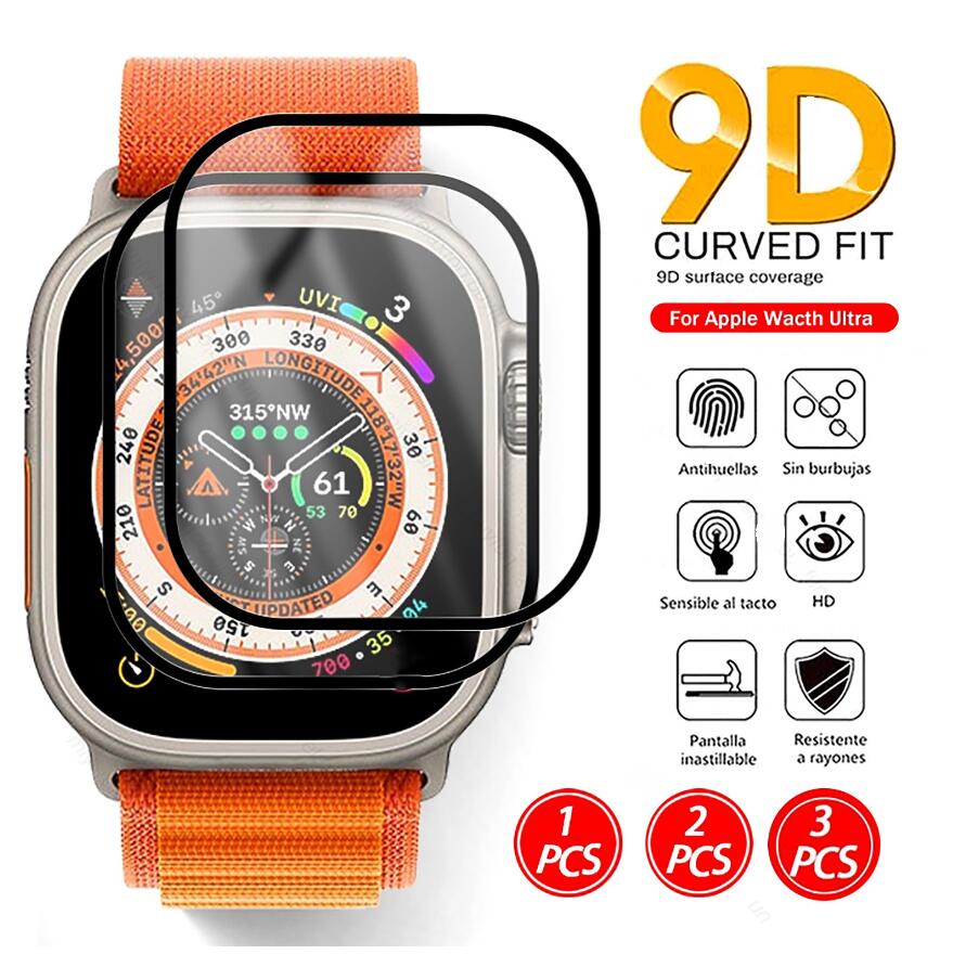 Tempered Glass films for Apple Watch Ultra 49mm Screen Protector Anti-Scratch for 8 Pro 41mm 45mm Smartwatch