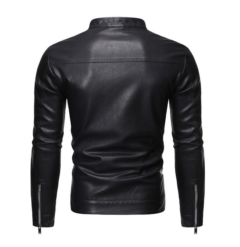 Yeni çizgili erkek ceketler pu deri ceket markası gündelik ceket jaquetas de Couro Man ceket dış giyim mmllh603