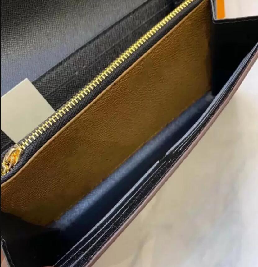 5A Quality Genuine Leather With box dust bag Holder Carry Around Women Pocket Single Zipper Holders Money Cards Coins Men Leather Purse Evening Bags