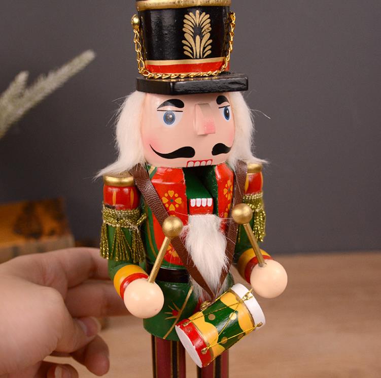 Juldekorationer 30 cm tr￤ N￶tkn￤ppare Doll Soldat Figurer Vintage Handcraft Puppet Christmas Gift Dolls Decorative Ornaments Home Decoration SN4889