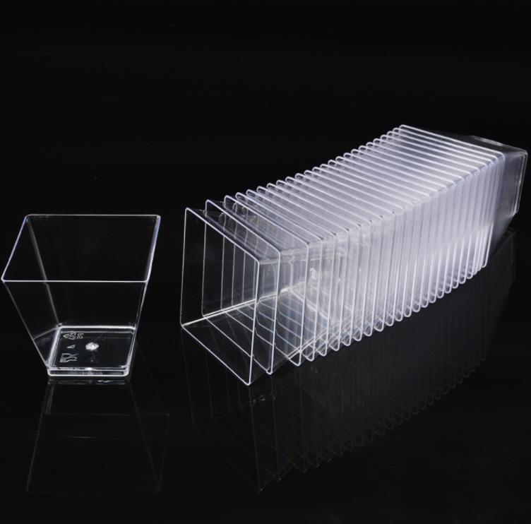 270ml 9.1oz Disposable Take Out Containers Transparent Clear Plastic Food Cups for Jelly Yogurt Mousses Dessert Baking SN4698